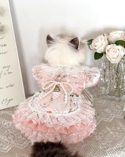 Vista 117 de Moda Vestido de Princesa de Encaje para Perro Cachorro Dulce para Perro EXTRAL Pequeño y Pequeño A-Negro XX-Pequeño