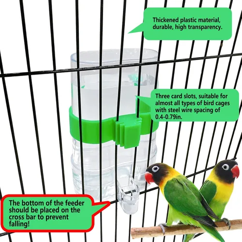 Vista 3 de Dispensador automático de agua para pájaros, comedero de agua de loro, contenedor de alimentos de semillas de pájaros, bebedero de periquitos