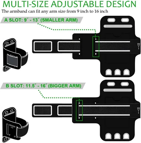 Vista 3 de Soporte para teléfono para correr, brazalete para teléfono celular, iPhone 13 12 11/13 12 Pro/13 12 11 Pro Max/XR/8 7 6s Plus, Samsung Galaxy
