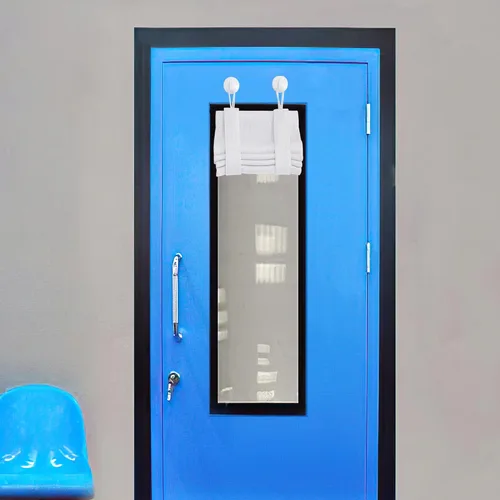 Vista 11 de NICETOWN Cortinas pequeñas para puerta francesa con ganchos autoadhesivos, cortinas opacas de lino sintético con aislamiento térmico para puertas