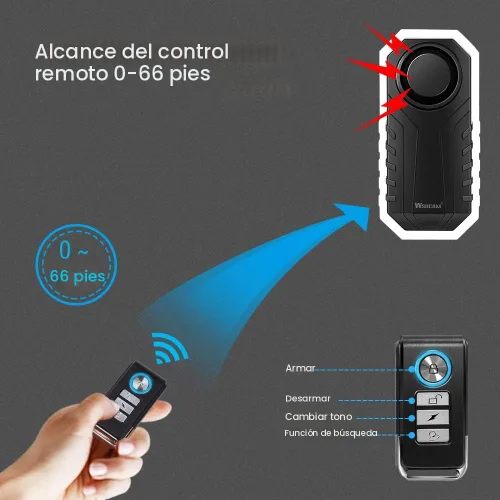 Vista 5 de Wsdcam - Alarma de bicicleta/motocicleta con control remoto, 113 db, inalámbrica, con vibración, sensor de movimiento, impermeable