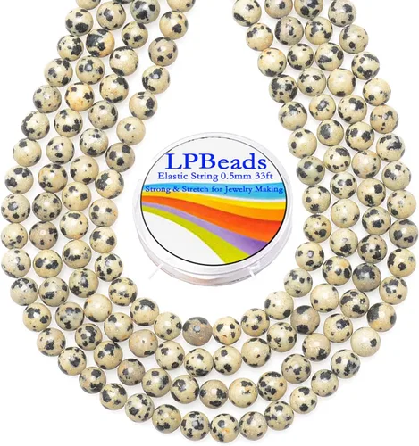 Vista 26 de LPBeads 100 Cuentas de 8mm Cuentas Redondas Naturales de Chakra, Cuentas Sueltas de Piedra Preciosa Redondas para Hacer Joyas con Cordón Elástico