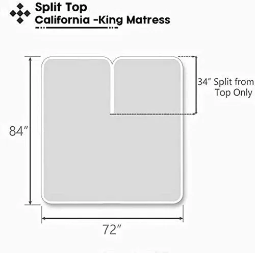 Vista 2 de Top Split Cal-King - Sábana bajera ajustable para cama ajustable, sábanas flexibles con números de sueño, 1 sábana bajera media dividida, 800 hilos