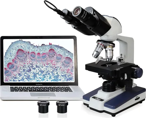 Vista 9 de Vision Scientific Microscopio compuesto binocular Siedentopf VS-60B-RC, aumento 40X-2500X, oculares de campo ancho 10X y 25X, etapa mecánica