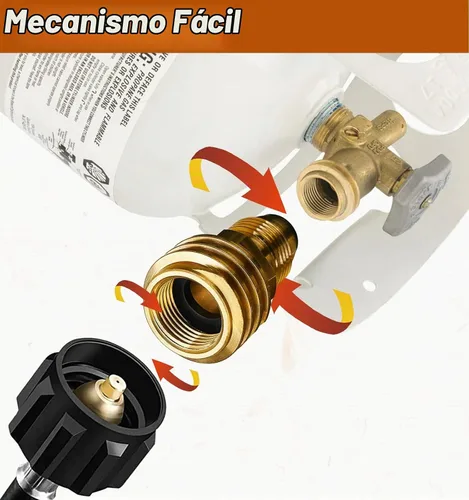 Vista 4 de CALPOSE Adaptador de propano POL a QCC1, antiguo a nuevo, adaptador de tanque de propano que convierte la válvula de servicio de tanque POL LP