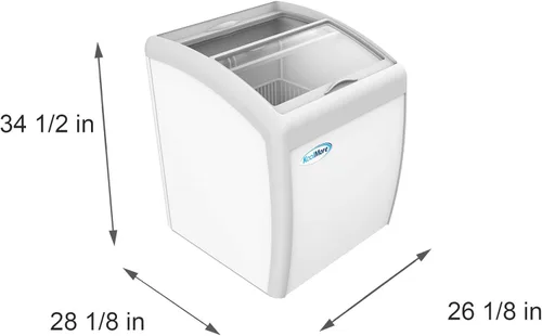 Vista 4 de KoolMore - Vitrina comercial para congelador de helados MCF-6C, congelador horizontal con tapa de vidrio y 2 canastas de almacenamiento y tapa