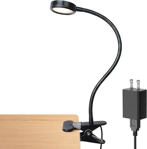 Vista 9 de LEPOWER Luz con clip, luz de lectura, luces de libro, lámpara de escritorio cambiable de color, luces nocturnas con clip para escritorio, cabecera