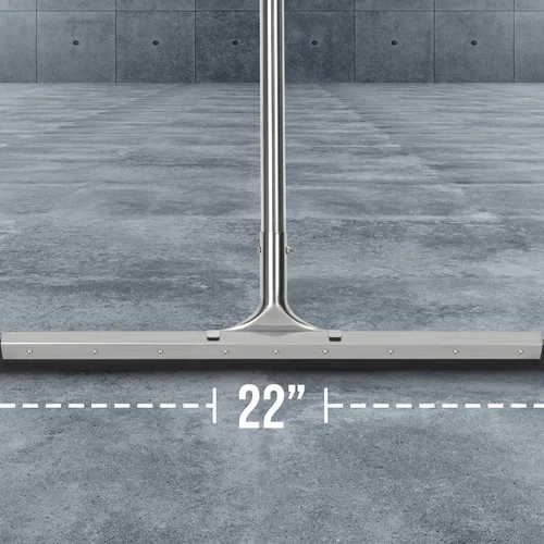 Vista 9 de Escoba de goma de silicona de 55 pulgadas de largo con mango de acero inoxidable de 55 pulgadas de largo con hoja de goma de silicona de 22 pulgadas