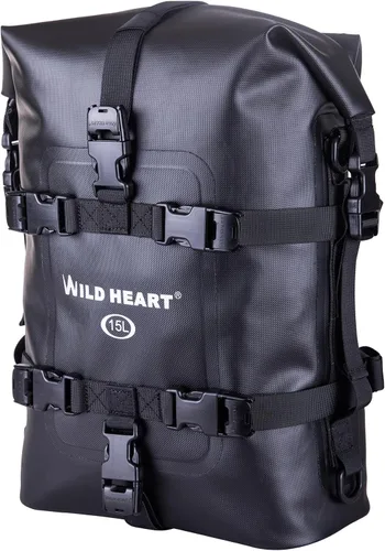 Vista 10 de WILD HEART Bolsa Seca Impermeable para Motocicleta Bolsas de Barra Antivuelco 15L usada como Equipaje de Motocicleta Barra Sissy Asiento Trasero