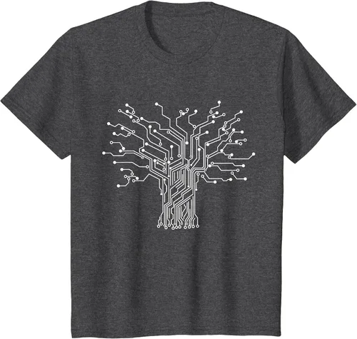 Vista 10 de Electronics Technician Binary Tree - Electrical Engineer T-Shirt Asphalt Grey