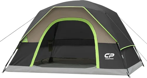 CAMPROS CP Tents for Camping 2/4/6 Person Tent Waterproof Windproof Double Layer Camping Tent, Easy Setup Dome Tent with Large Mesh Windows & Wider