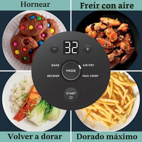 Vista 9 de Ninja Freidora de aire de vidrio Crispi, 4 en 1, gris, FN101GY