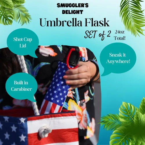 Vista 6 de Smuggler's Delight Frasco de paraguas oculto, botella de licor disfrazada para introducir alcohol en conciertos, cruceros y más, recipientes ocultos