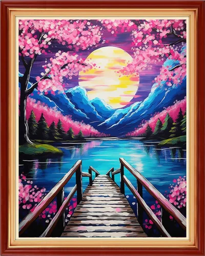 Vista 31 de DMCVIVR Stamped Cross Stitch Kits for Beginners Adults Needlepoint Kits for Beginners Embroidery Kits for Adults Crossstitch Kit for Beginners