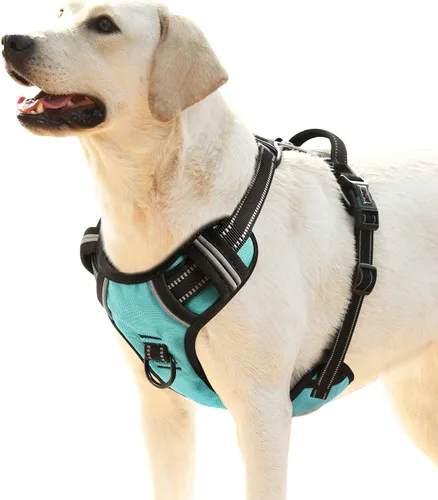 Vista 20 de HEELE Arnés para perro pequeño sin tirones con mango suave, arnés reflectante ajustable, color negro, XS