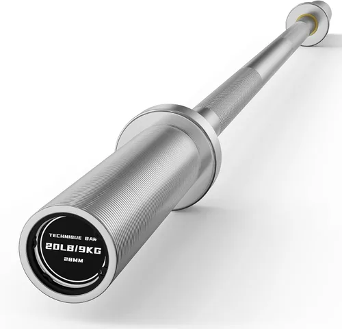 Vista 14 de PAPABABE Olympic Barbell, 4ft/5ft/6ft/6.5ft Straight Barbell for Strength Training and Technique Adjusting, 2 inch Womens Olympic Bar with Moderate