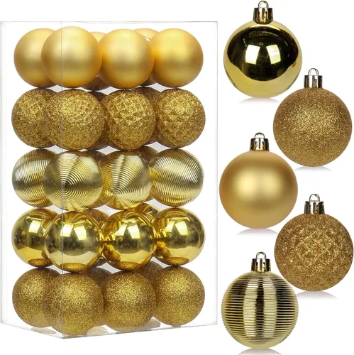 Vista 38 de 30 piezas de adornos de bola de árbol de Navidad irrompibles negros para decoración navideña