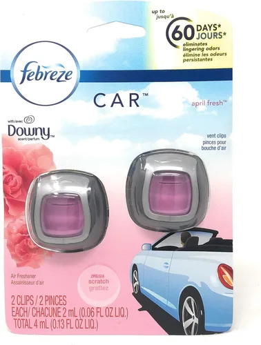 Vista 20 de Febreze Ambientador de coche con clip de ventilación, eliminador de olores, aroma ámbar automático, 2 clips
