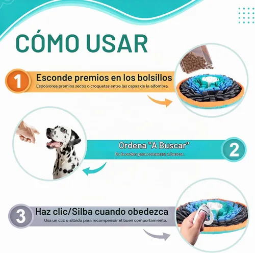 Vista 6 de Alfombrilla de olfateo para perros de 20 pulgadas, juguetes interactivos de rompecabezas para perros para enriquecimiento, tapete grande de 20