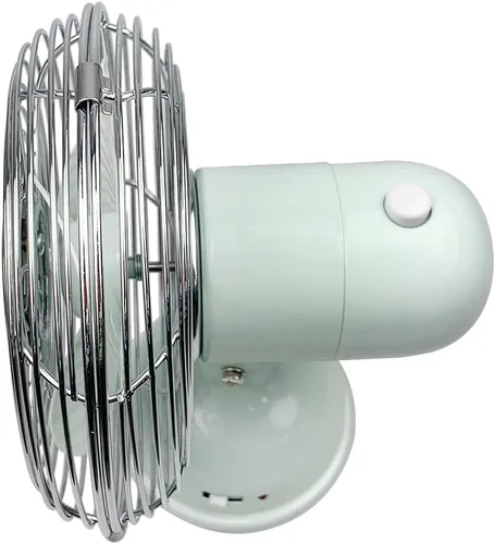 Vista 4 de Good Housekeeping 92513 Ventilador personal oscilante USB de 5" de metal retro, Breezewave