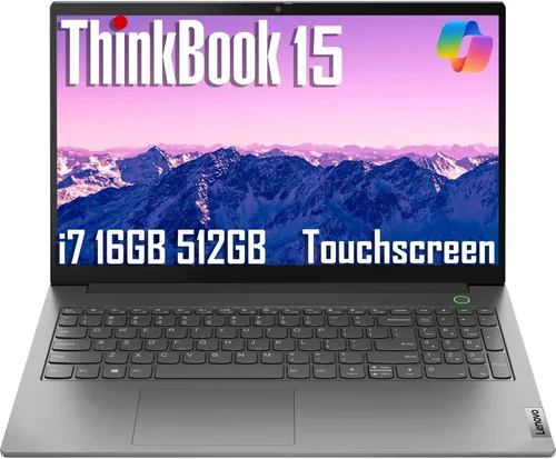 Lenovo ThinkBook 15 Gen 4 Business Laptop (pantalla táctil IPS FHD de 15.6 pulgadas, Intel 10-Core i7-1255U, 16 GB de RAM, 512 GB SSD), cámara web