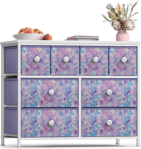 Vista 109 de Sorbus Cómoda con 8 cajones - Mueble para almacenar ropa para niño, para dormitorio, pasillo, clóset, oficina – Marco de acero, parte superior