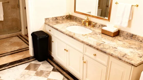 Vista 5 de Bote de basura de 13.3 galones, cubo de basura de plástico para cocina, color negro