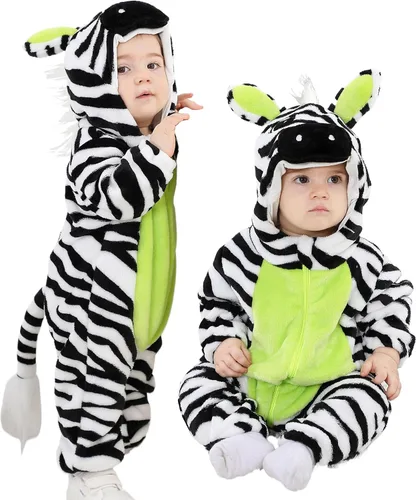 Vista 8 de LOLANTA Disfraz unisex de animal para bebé, niños y niñas, enterizo con Pingüino