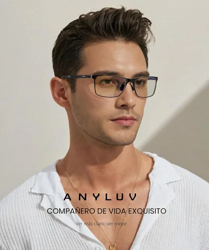 Vista 2 de ANYLUV Blue Light Glasses Men, Relieve Eyestrain and Eye Protection, Al-Mg Metal Computer Blue Light Blocking Glasses