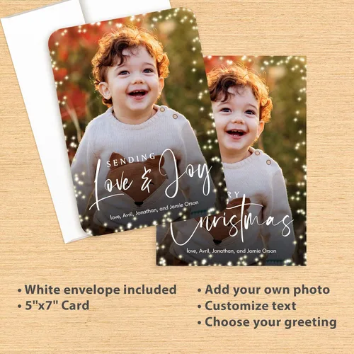 Vista 11 de Let's Make Memories - Tarjetas navideñas personalizadas con sobres, tarjetas navideñas de 5 x 7 pulgadas, sobres blancos, Colorful Lights