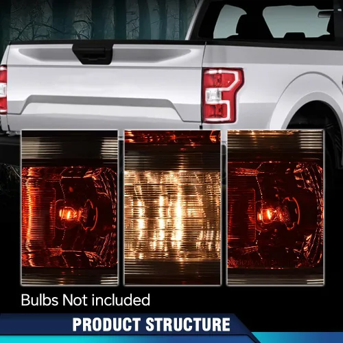 Vista 5 de PIT66 Conjunto de luz trasera trasera, compatible con Ford F150 2018 2019 2020 lente roja carcasa cromada con bombillas y arnés de cableado lado