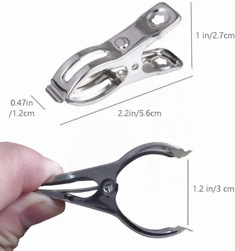 Pinzas de ropa de acero inoxidable 32 pinzas de metal para ropa pesada | Clips de cubierta de fila,Clips de jardín,Abrazaderas de invernadero Pinzas