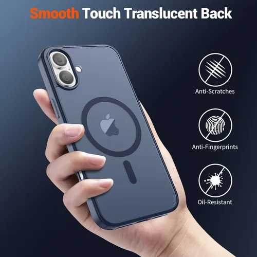 Vista 1031 de SUPFINE - Funda magnética para iPhone 13 Pro Max (compatible con MagSafe), (protección contra caídas de grado militar de 10 pies), delgada, Negro