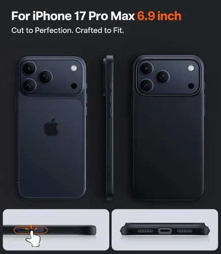 Vista 2 de TORRAS Funda magnética delgada para iPhone 17 PRO MAX, funda ultradelgada para teléfono 17 ProMax compatible con MagSafe, PC duro mate ligero