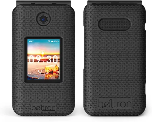 Vista 2 de Cricket Debut - Funda con tapa con clip giratorio para cinturón, funda protectora a presión para AT&T Cingular Flip IV (U102AA) - Negro