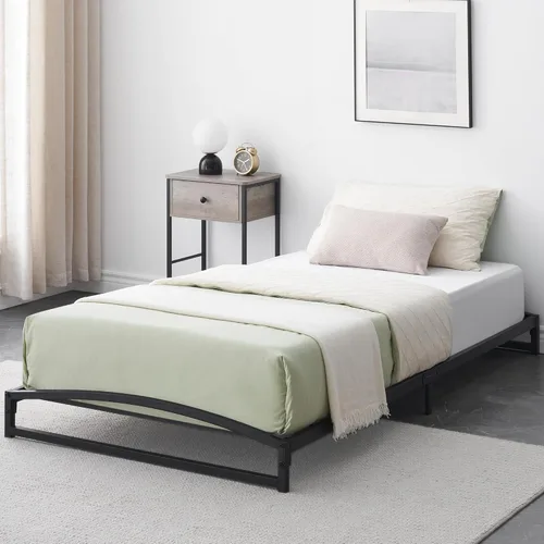 Vista 2 de GAOMON Base de cama de plataforma de metal de 6 pulgadas, tamaño individual, perfil bajo con soporte de listones de acero resistente, base