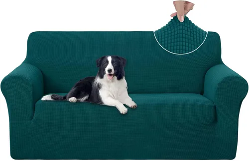 Vista 60 de U-NICE HOME Funda elástica para sofá, lavable, protector de muebles para sofá de 3 cojines, apta para mascotas (sofá, beige)