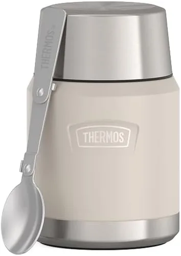 Vista 2 de THERMOS, Tarro de alimentos de acero inoxidable con cuchara, 16 onzas, arenisca