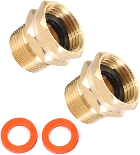 Vista 6 de Adaptador de manguera de jardín de latón, conector hembra de 3/4 pulgadas GHT x 1/2 "NPT hembra, adaptador GHT a NPT de latón, manguera de jardín