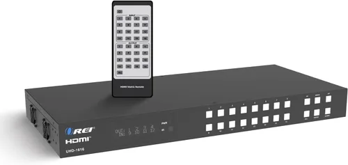 Vista 10 de OREI Conmutador/divisor de matriz HDMI 4K 4 x 4, (4 entradas, 4 salidas) con control remoto compatible con UltraHD 4K @60Hz 4:4:4, HDR, YUV, HDMI