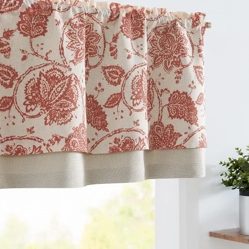 Vista 17 de Jinchan - Cenefa de Lino de Doble Capa para Primavera, Tratamientos para Ventanas de Estilo Granja para Pascua, de 18 Pulgadas, para Cocina y Sala