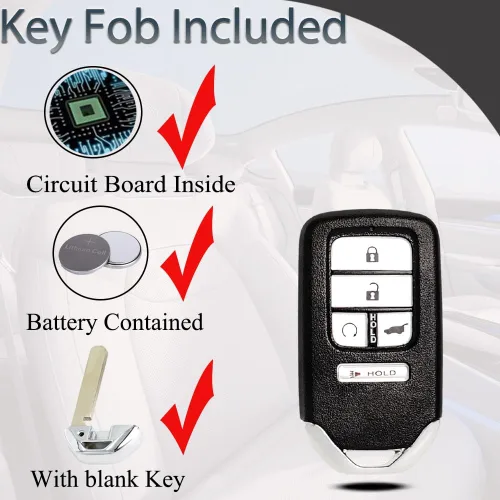 Vista 6 de SUPALAND Llavero de entrada sin llave compatible con Honda CRV Civic 2016 2017 2018 2019 2020 2021 Control remoto inteligente botón de arranque