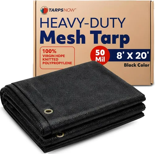 Vista 34 de Tarps Now Lonas de malla resistentes (4 x 10 pies) con ojales, lona de tela con 75 % de protección solar para pantalla de patio, bloque de viento