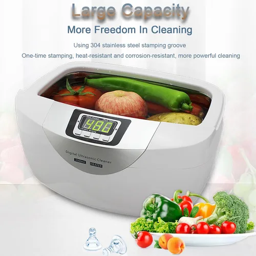 Vista 4 de Industrial Ultrasonic Cleaner with Heater, 2.5L Capacity, Digital Display & 5 Timers - Perfect for Jewelry, Watches, Dental Tools, Electronics