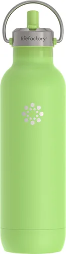 Vista 14 de Lifefactory Botella deportiva aislada al vacío de acero inoxidable con tapa de pajita, 24 onzas, carbono
