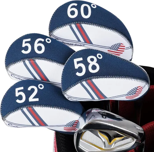 Vista 2 de Craftsman Golf Cubierta Protectora de Cabeza de Palo de Golf de Neopreno con Bandera de EE.UU. Wedge Hierro para Callaway, Ping, Taylormade, Cobra