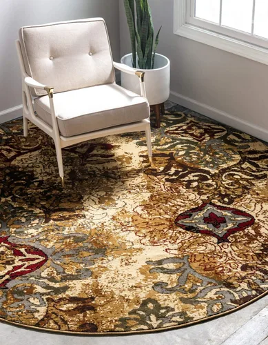 Vista 6 de Unique Loom Barista Collection - Alfombra de área - Congencis (2 pies x 4 pies 1 pulgada, color beige/azul)