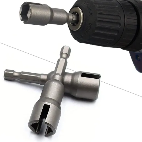 Vista 2 de Juego de 6 brocas de tuerca de ala, destornillador de tuerca de huracán, juego de herramientas de llaves de zócalo, vástago hexagonal de 1/4