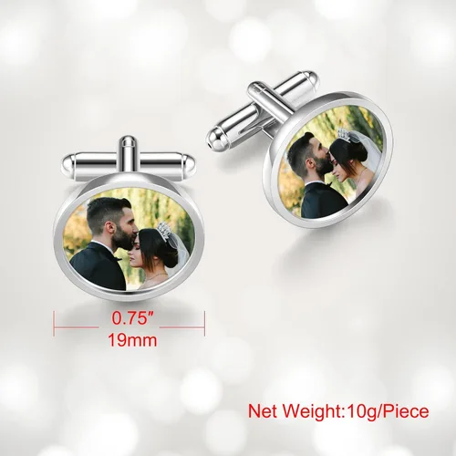 Vista 6 de Personalized Master 2-3 pares de gemelos de boda para hombres, esposo, con foto personalizada, conjunto de gemelos para boda, novio