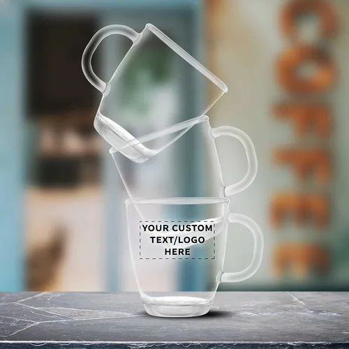 Vista 7 de DISCOUNT PROMOS Juego de 10 tazas de cerámica de vidrio Londres, 11.75 oz. - Texto personalizable, logotipo, vasos para bebidas, café, mango en C